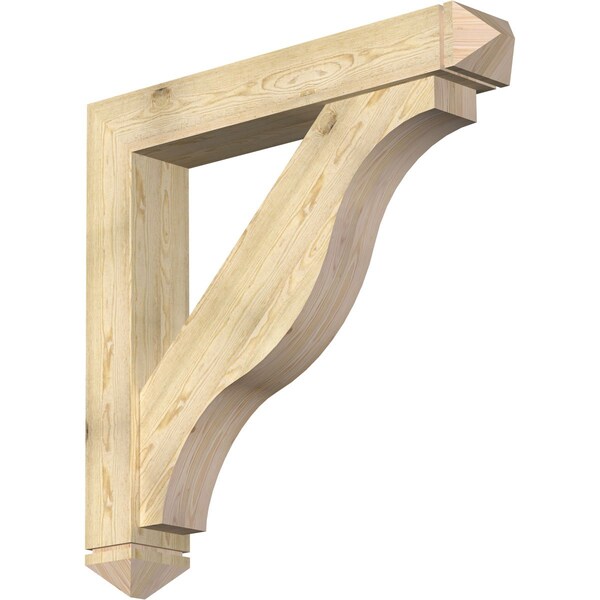 Ekena Millwork Funston Arts and Crafts Rough Sawn Bracket w/ Offset Brace, Douglas Fir, 8"W x 48"D x 48"H BKT0806X48X48FST03RDF - main